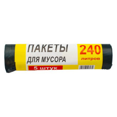 Пакет для сміття чорний Super Luxe 240л 5шт Пакет для сміття чорний Super Luxe 240л 5шт
