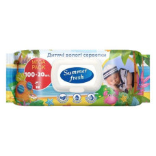 Серветки вологі Summer Fresh Mega Pack дитячі 120шт Серветки вологі Summer Fresh Mega Pack дитячі 120шт