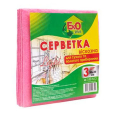 Серветки віскозні ТМ EKO 3шт 30х30 Серветки віскозні ТМ EKO 3шт 30х30