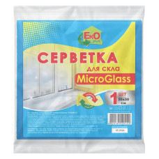 Серветка мікрофібра ТМ EKO для скла 1шт 30х30 Серветка мікрофібра ТМ EKO для скла 1шт 30х30