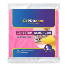Серветки целюлозні ТМ Prodom 5шт 15.5х15.5 Серветки целюлозні ТМ Prodom 5шт 15.5х15.5