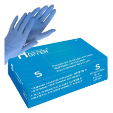 Рукавички Hoffen нітрил розмір S 50 пар блакитні Рукавички Hoffen нітрил розмір S 50 пар блакитні