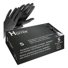 Рукавички Hoffen нітрил розмір S 50 пар чорні Рукавички Hoffen нітрил розмір S 50 пар чорні