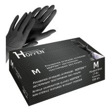 Рукавички Hoffen нітрил розмір M 50 пар чорні Рукавички Hoffen нітрил розмір M 50 пар чорні