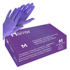 Рукавички Hoffen нітрил фіолетові розмір M 50 пар Рукавички Hoffen нітрил фіолетові розмір M 50 пар