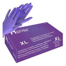 Рукавички Hoffen нітрил розмір XL 50 пар фіолетові Рукавички Hoffen нітрил розмір XL 50 пар фіолетові