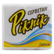 Серветки столові ПІКНИК одношарові білі 20x22см 100шт Серветки столові ПІКНИК одношарові білі 20x22см 100шт