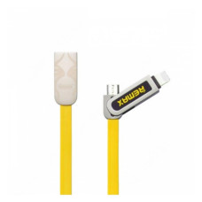 Кабель Remax Armor RC-067t 2 в 1 Micro USB plus Lightning довжина 1м жовтий Кабель Remax Armor RC-067t 2 в 1 Micro USB plus Lightning довжина 1м жовтий