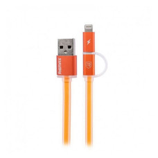 Кабель Remax Aurora RC-020t 2 в 1 Micro USB plus Lightning довжина 1м помаранчевий Кабель Remax Aurora RC-020t 2 в 1 Micro USB plus Lightning довжина 1м помаранчевий