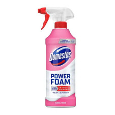 Спрей-піна Domestos для чищення унітазу та ванної Квіткова свіжість 435мл Спрей-піна Domestos для чищення унітазу та ванної Квіткова свіжість 435мл