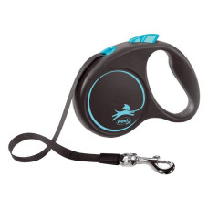 Рулетка Flexi Black Design для собак стрічка розмір S 5м синя Рулетка Flexi Black Design для собак стрічка розмір S 5м синя