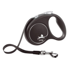 Рулетка Flexi Black Design для собак стрічка розмір S 5м чорна Рулетка Flexi Black Design для собак стрічка розмір S 5м чорна