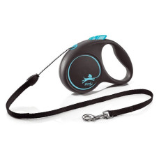 Рулетка Flexi Black Design для собак трос S 5м синя Рулетка Flexi Black Design для собак трос S 5м синя
