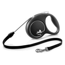 Рулетка Flexi Black Design для собак трос M 5м чорна Рулетка Flexi Black Design для собак трос M 5м чорна