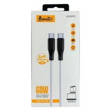 Кабель Avantis AC-87cc Type-C to Type-C 60W Silicone 3A 1м білий Кабель Avantis AC-87cc Type-C to Type-C 60W Silicone 3A 1м білий