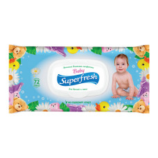 Серветки вологі Superfresh для дітей і мам з клапаном 72шт Серветки вологі Superfresh для дітей і мам з клапаном 72шт