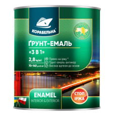 Грунт-емаль Корабельна 3в1 2.8кг чорна матова Грунт-емаль Корабельна 3в1 2.8кг чорна матова