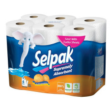 Рушники кухонні Selpak 3-шарові 6 шт Рушники кухонні Selpak 3-шарові 6 шт