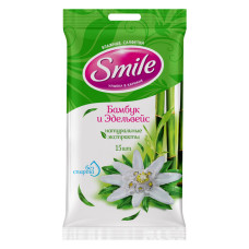 Серветки вологі Smile Daily Бамбук і Едельвейс 15шт Серветки вологі Smile Daily Бамбук і Едельвейс 15шт