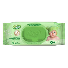 Серветки вологі Smile Baby з екстрактом ромашки і алое 72шт Серветки вологі Smile Baby з екстрактом ромашки і алое 72шт