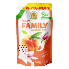 Крем-мило Крем-мило For my Family Магнолія та персик рідке дой пак 560мл Крем-мило Крем-мило For my Family Магнолія та персик рідке дой пак 560мл