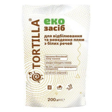 Засіб для відбілювання та виведення плям з білих речей Tortilla Еко 200г Засіб для відбілювання та виведення плям з білих речей Tortilla Еко 200г