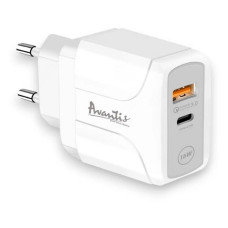 Мережевий зарядний пристрій Avantis A860 QC3.0 плюс PD 18W 1USB/1USB-C білий Мережевий зарядний пристрій Avantis A860 QC3.0 плюс PD 18W 1USB/1USB-C білий