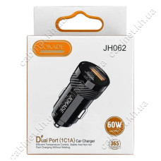 Автомобільний зарядний пристрій Jokade JH062 USB-A/USB-C/60W чорний Автомобільний зарядний пристрій Jokade JH062 USB-A/USB-C/60W чорний