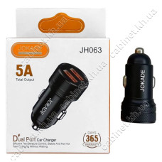 Автомобільний зарядний пристрій Jokade JH063 2USB-A/5A FC чорний Автомобільний зарядний пристрій Jokade JH063 2USB-A/5A FC чорний