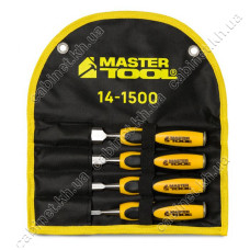 Набір стамесок Mastertool 14-1500 ударні двокомпонентні ручки 6/12/18/24 мм CrV 4шт у чохлі