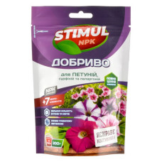 Добриво комплексне Stimul NPK для петуній та пеларгоній дой-пак 200г Добриво комплексне Stimul NPK для петуній та пеларгоній дой-пак 200г