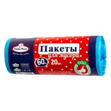 Пакет поліетиленовий Happy House для сміття 60л рулон 10шт Пакет поліетиленовий Happy House для сміття 60л рулон 10шт