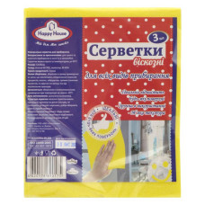 Серветка Happy House віскозна для прибирання 3шт Серветка Happy House віскозна для прибирання 3шт