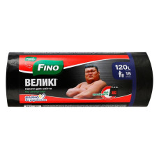 Пакети для сміття Fino великі 120л 15шт Пакети для сміття Fino великі 120л 15шт