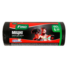 Пакети для сміття Fino міцні 60л 20шт Пакети для сміття Fino міцні 60л 20шт
