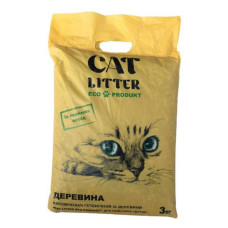 Деревний наповнювач Cat Litter для котячих туалетів універсальний 3кг