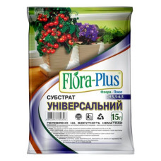 Торфосуміш грунт Flora Plus універсальний 15л для розсади кімнатних та садових рослин Торфосуміш грунт Flora Plus універсальний 15л для розсади кімнатних та садових рослин