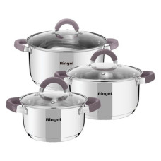 Набір посуду Ringel RG-6000 3 каструлі плюс кришки Набір посуду Ringel RG-6000 3 каструлі плюс кришки