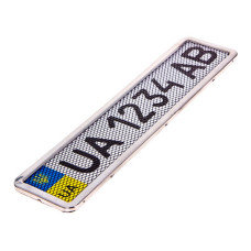 Рамка номера Milex RT-25353 срібло з сіткою Рамка номера Milex RT-25353 срібло з сіткою
