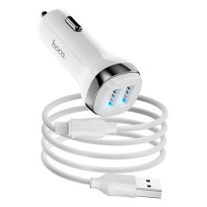 Автомобільний зарядний пристрій Hoco Z40 Super dual port car charger set micro білий Автомобільний зарядний пристрій Hoco Z40 Super dual port car charger set micro білий