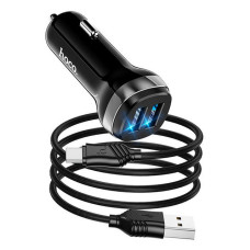 Автомобільний зарядний пристрій Hoco Z40 Superior dual port car charger set Type-C чорний Автомобільний зарядний пристрій Hoco Z40 Superior dual port car charger set Type-C чорний