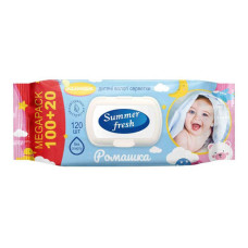 Серветки вологі Summer Fresh Ромашка 120шт Серветки вологі Summer Fresh Ромашка 120шт