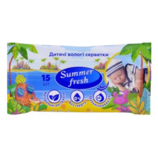 Серветки вологі Summer Fresh детская 15шт Серветки вологі Summer Fresh детская 15шт