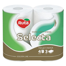Туалетний папір Ruta Selecta білий 150 відривів 3 шари 4 рулони Туалетний папір Ruta Selecta білий 150 відривів 3 шари 4 рулони