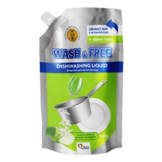 Засіб для миття посуду Wash and Free Зелене яблуко і екстракт едельвейса 500мл Засіб для миття посуду Wash and Free Зелене яблуко і екстракт едельвейса 500мл