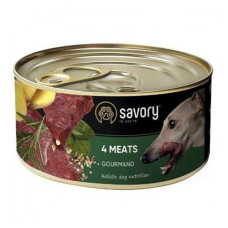 Консерви для дорослих собак Savory Dog Gourmand 4 види м'яса 200гр Консерви для дорослих собак Savory Dog Gourmand 4 види м'яса 200гр
