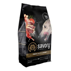 Сухий корм Savory для собак усіх порід Кролик та качка 3кг Сухий корм Savory для собак усіх порід Кролик та качка 3кг
