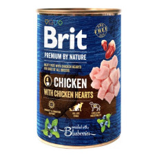 Консерви для собак Brit Premium by Nature курка з курячим серцем 400г Консерви для собак Brit Premium by Nature курка з курячим серцем 400г