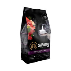 Сухий корм Savory для собак середніх порід Індичка та ягня 1кг Сухий корм Savory для собак середніх порід Індичка та ягня 1кг