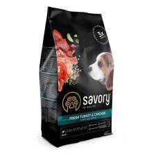 Сухий корм Savory для цуценят всіх порід Індичка та курка 3кг Сухий корм Savory для цуценят всіх порід Індичка та курка 3кг